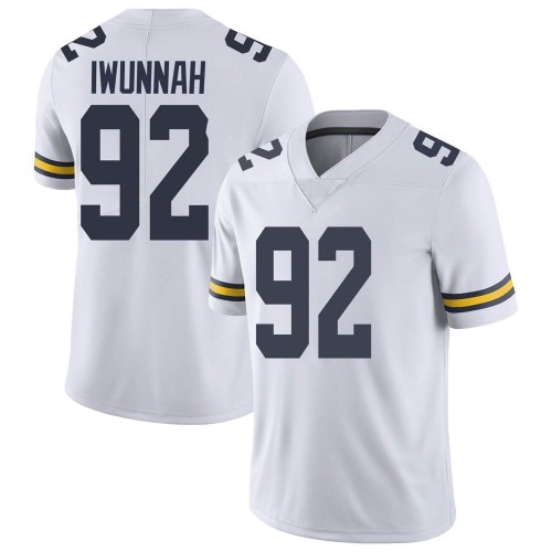 Ike Iwunnah Michigan Wolverines Youth NCAA #92 White Limited Brand Jordan College Stitched Football Jersey VRG3654CF